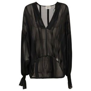 Saint Laurent Relaxed Black Silk Top - NWT
